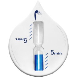 Sablier de douche personnalisé économique pratique Alaya - Accessoire Matières : plastique Couleurs : blanc cadeau entreprise pa
