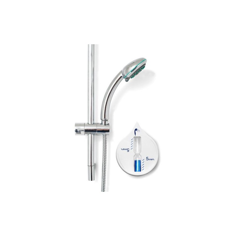Sablier de douche personnalisé économique pratique Alaya - Accessoire Matières : plastique Couleurs : blanc impression haute déf