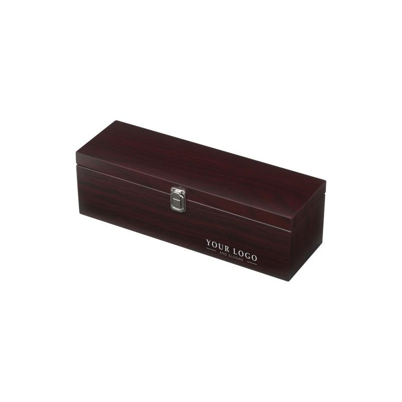 Coffret à vin de luxe personnalisé de 5 pièces Nikita Matières : velours Couleurs : brun cadeau entreprise pas cher