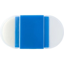 Taille-crayon multifonction personnalisé avec gomme - Pauline Matières : polystyrène (PS) Couleurs : bleu cobalt
