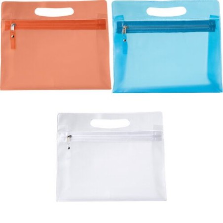 Pochette Cosmétique Éco-responsable en PVC - Clyde Matières : plastique Couleurs : bleu clair goodies publicitaire événementiel