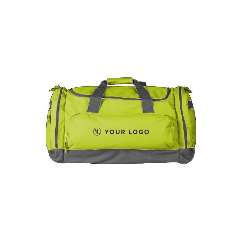 Sac de sport personnalisé en polyester pratique Lorenzo Matières : polyester Couleurs : vert citron goodies personnalisé en stoc