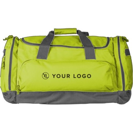 Sac de sport personnalisé en polyester pratique Lorenzo Matières : polyester Couleurs : rouge goodies publicitaire durable