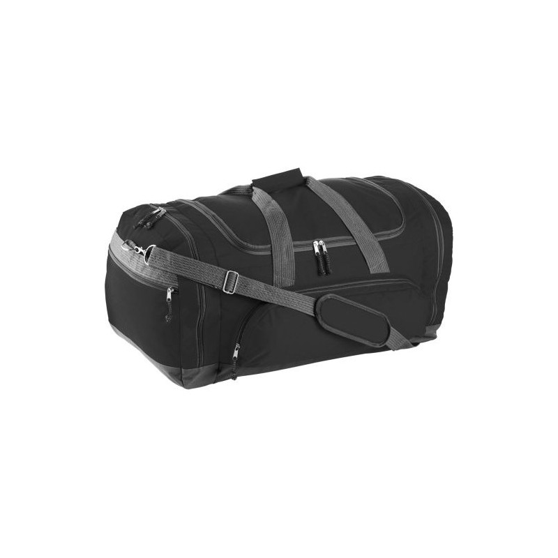 Sac de sport personnalisé en polyester pratique Lorenzo Matières : polyester Couleurs : rouge marquage laser ultra précis