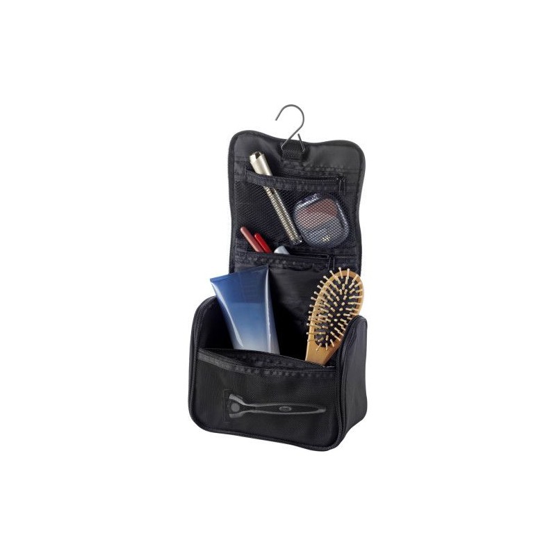 Trousse de toilette personnalisée en polyester Noëlle Matières : polyester Couleurs : noir personnalisable avec votre logo