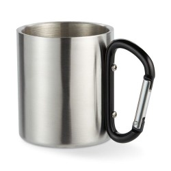 Mug en acier inoxydable personnalisé avec anse mousqueton - TRUMBO Matières : acier inoxydable Couleurs : noir