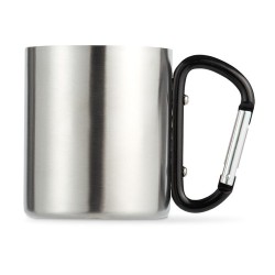 Mug en acier inoxydable personnalisé avec anse mousqueton - TRUMBO Matières : acier inoxydable Couleurs : noir 2