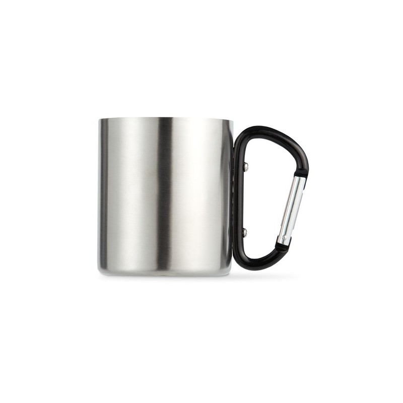 Mug en acier inoxydable personnalisé avec anse mousqueton - TRUMBO Matières : acier inoxydable Couleurs : noir cadeau collaborat