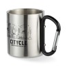 Mug en acier inoxydable personnalisé avec anse mousqueton - TRUMBO Matières : acier inoxydable Couleurs : noir cadeau client ori