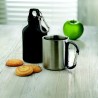 Mug en acier inoxydable personnalisé avec anse mousqueton - TRUMBO Matières : acier inoxydable Couleurs : noir goodies personnal