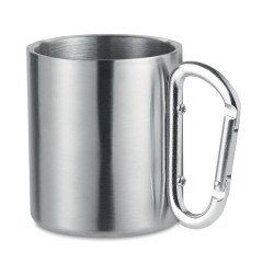 Mug en acier inoxydable personnalisé avec anse mousqueton - TRUMBO Matières : acier inoxydable Couleurs : argenté mat impression