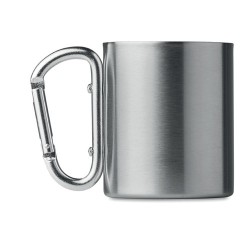 Mug en acier inoxydable personnalisé avec anse mousqueton - TRUMBO Matières : acier inoxydable Couleurs : argenté mat objet prom