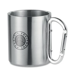 Mug en acier inoxydable personnalisé avec anse mousqueton - TRUMBO Matières : acier inoxydable Couleurs : argenté mat impression
