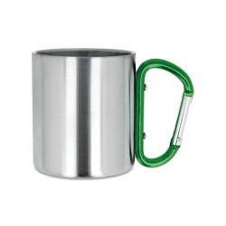 Mug en acier inoxydable personnalisé avec anse mousqueton - TRUMBO Matières : acier inoxydable Couleurs : vert livraison express