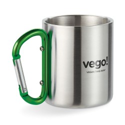 Mug en acier inoxydable personnalisé avec anse mousqueton - TRUMBO Matières : acier inoxydable Couleurs : vert objet publicitair