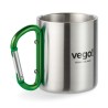 Mug en acier inoxydable personnalisé avec anse mousqueton - TRUMBO Matières : acier inoxydable Couleurs : vert objet publicitair