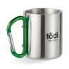 Mug en acier inoxydable personnalisé avec anse mousqueton - TRUMBO Matières : acier inoxydable Couleurs : vert marquage couleur 
