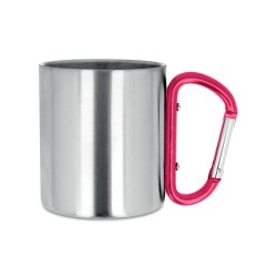 Mug en acier inoxydable personnalisé avec anse mousqueton - TRUMBO Matières : acier inoxydable Couleurs : rouge marquage laser u