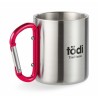 Mug en acier inoxydable personnalisé avec anse mousqueton - TRUMBO Matières : acier inoxydable Couleurs : rouge accessoire événe