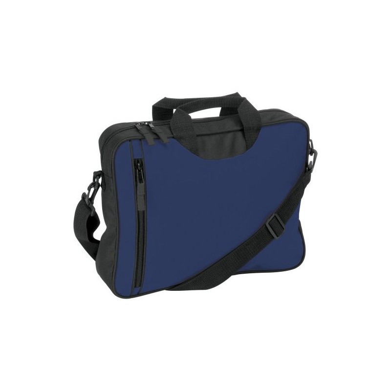 Sacoche personnalisée en polyester 600D pour congrès Nicola Matières : polyester Couleurs : bleu objet promotionnel éco-responsa