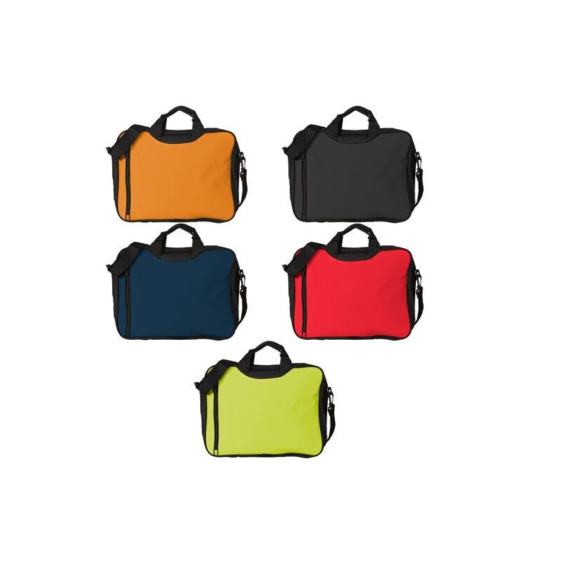 Sacoche personnalisée en polyester 600D pour congrès Nicola Matières : polyester Couleurs : bleu goodies entreprise design