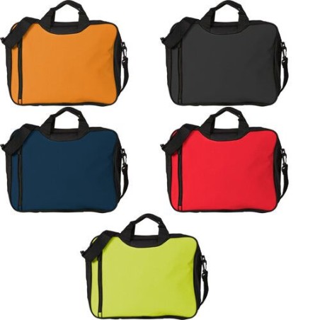 Sacoche personnalisée en polyester 600D pour congrès Nicola Matières : polyester Couleurs : bleu goodies entreprise design