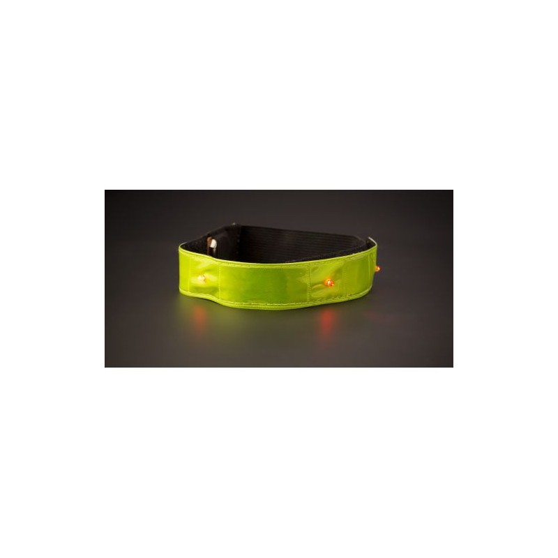 Bracelet publicitaire fluorescent LED - Anni Matières : nylon Couleurs : jaune cadeau entreprise pas cher