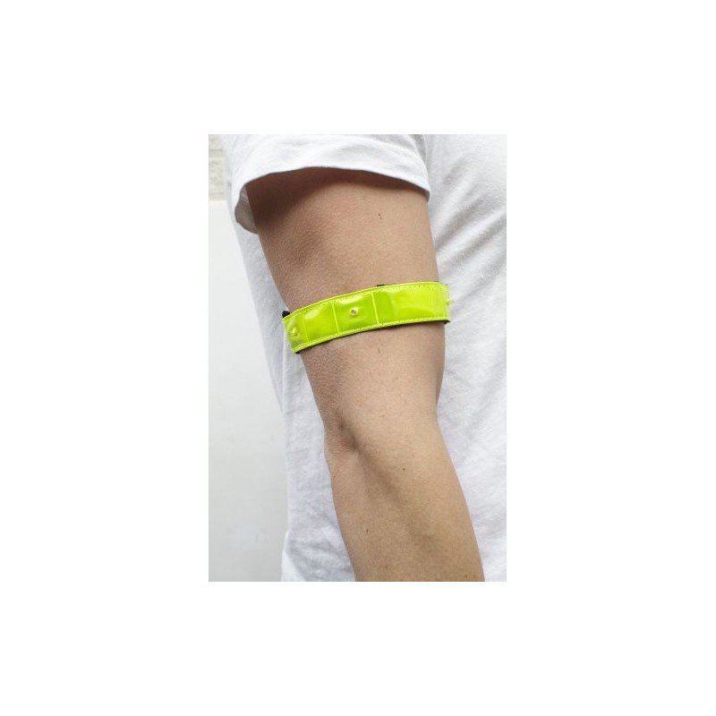 Bracelet publicitaire fluorescent LED - Anni Matières : nylon Couleurs : jaune impression haute définition