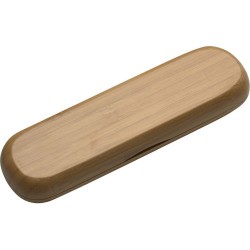 Parure Écriture Éco-responsable en Bambou : Stylo Bille et Roller Addie Matières : acier Couleurs : brun cadeau entreprise pas c
