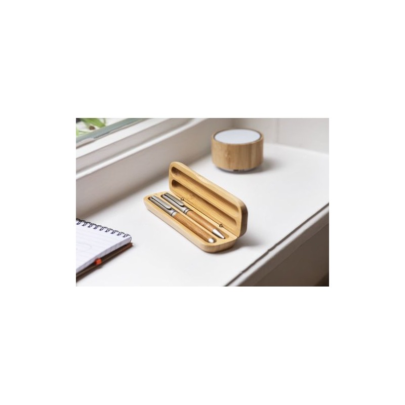 Parure de Stylo Bille et Roller en Bambou Addie