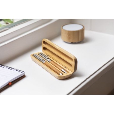 Parure de Stylo Bille et Roller en Bambou Addie