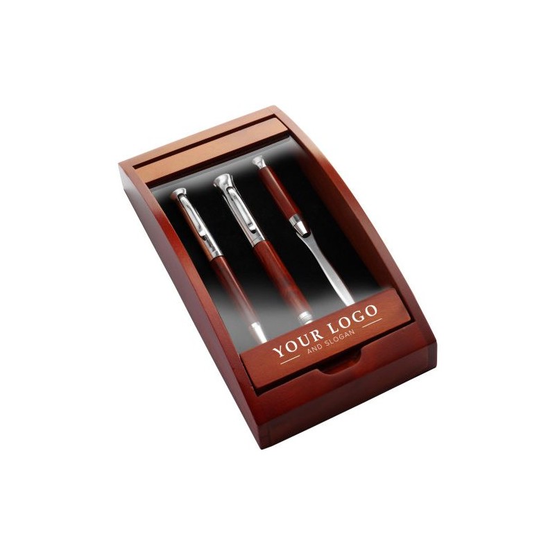 Parure Écriture Paulette : Stylo Bille, Plume & Coupe-Papier