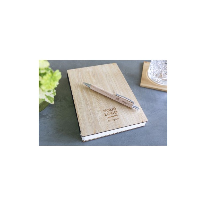 Stylo bille  et élégant en bois personnalisé - Marissa Matières : cuivre Couleurs : brun marquage laser ultra précis