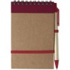 Carnet à spirale  en carton personnalisé - Emory Matières : caoutchouc Couleurs : rouge
