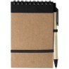 Carnet à spirale  en carton personnalisé - Emory Matières : caoutchouc Couleurs : noir marquage laser ultra précis