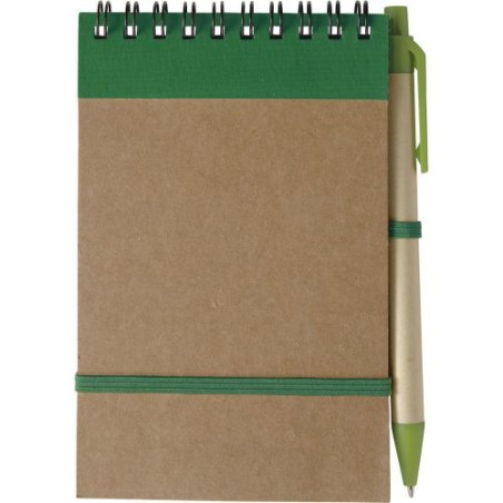 Carnet à spirale  en carton personnalisé - Emory Matières : caoutchouc Couleurs : noir goodies personnalisé en stock