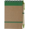 Carnet à spirale  en carton personnalisé - Emory Matières : caoutchouc Couleurs : vert impression logo haute qualité