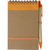 Carnet à spirale  en carton personnalisé - Emory Matières : caoutchouc Couleurs : orange goodies publicitaire événementiel