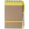 Carnet à spirale  en carton personnalisé - Emory Matières : caoutchouc Couleurs : jaune personnalisable avec votre logo