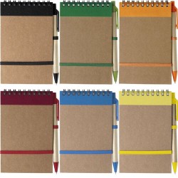 Carnet à spirale  en carton personnalisé - Emory Matières : caoutchouc Couleurs : jaune goodies entreprise design