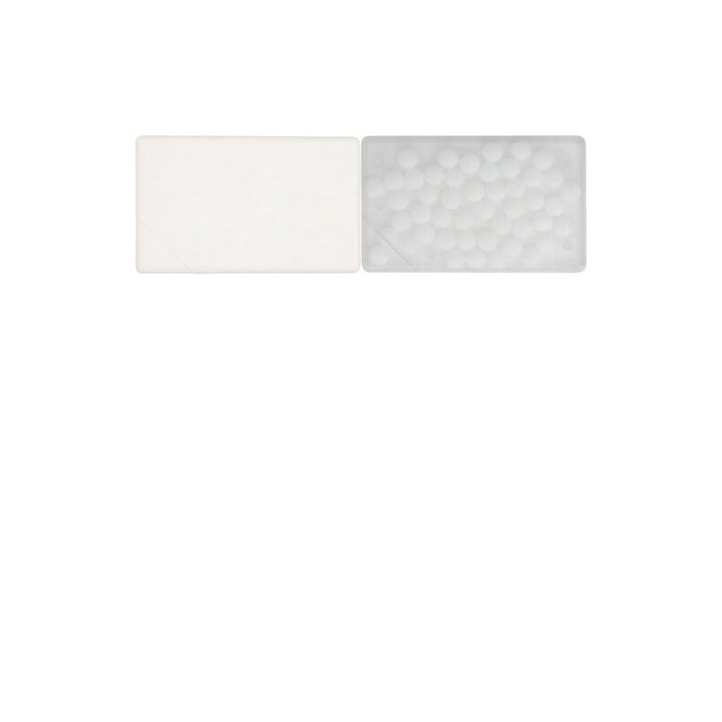 Boîte personnalisée en plastique contenant des bonbons menthe sans sucre - Judith Matières : plastique Couleurs : naturel cadeau