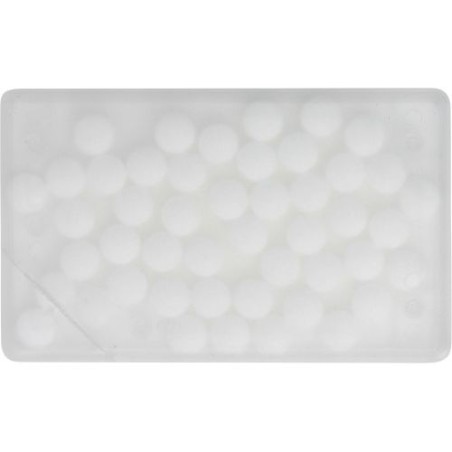 Boîte personnalisée en plastique contenant des bonbons menthe sans sucre - Judith Matières : plastique Couleurs : blanc objet pr