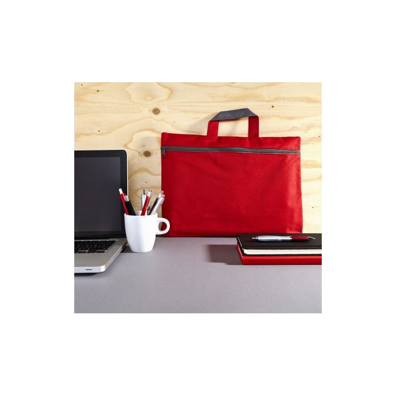 Sacoche en polyester personnalisée pour congrès - Elfrieda Matières : polyester Couleurs : gris objet promo petit budget