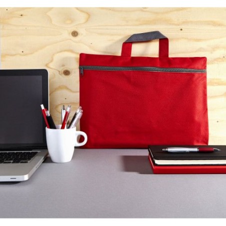 Sacoche en polyester personnalisée pour congrès - Elfrieda Matières : polyester Couleurs : gris objet promo petit budget