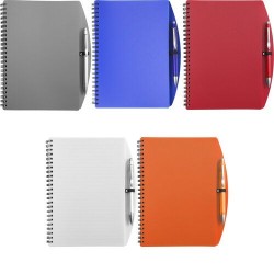 Carnet A5 à spirale personnalisé Solana idéal pour le bureau Matières : métal Couleurs : bleu impression haute définition