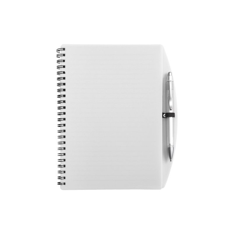 Carnet A5 à spirale personnalisé Solana idéal pour le bureau Matières : métal Couleurs : blanc goodies publicitaire événementiel