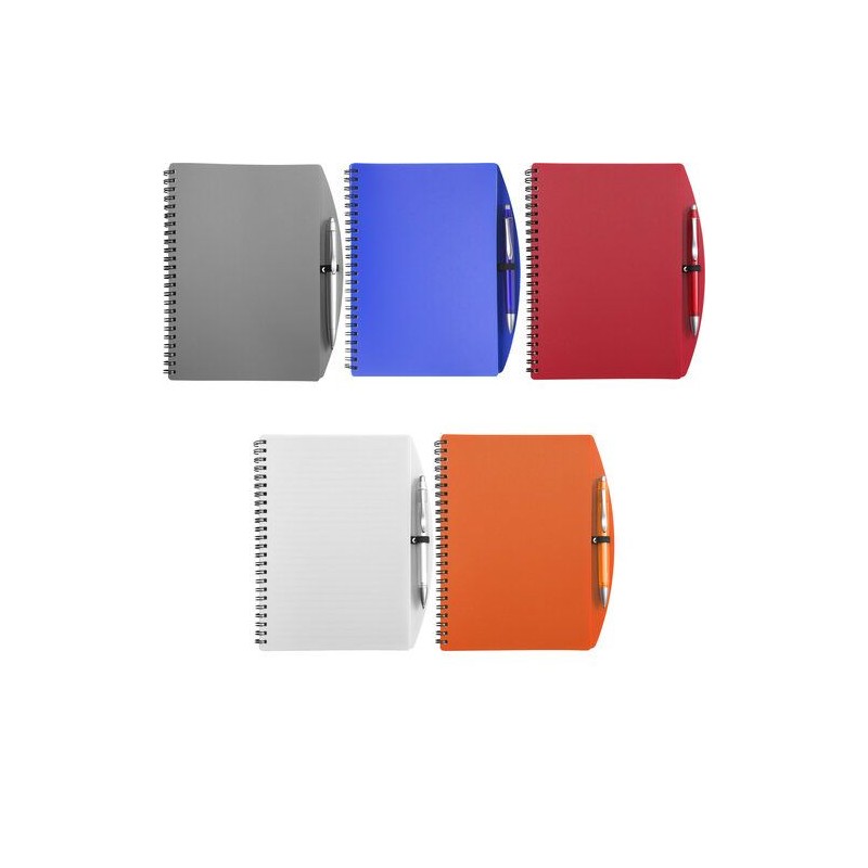 Carnet A5 à spirale personnalisé Solana idéal pour le bureau Matières : métal Couleurs : blanc objet promotionnel éco-responsabl