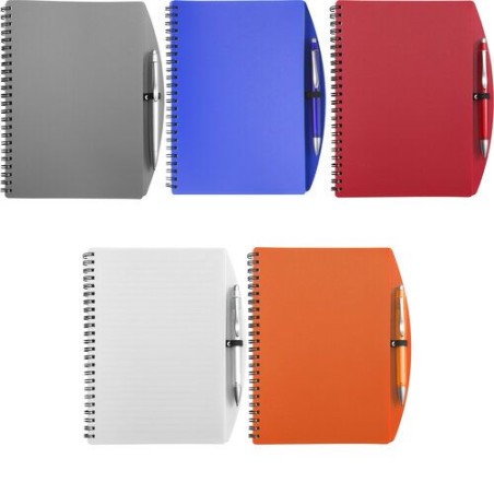 Carnet A5 à spirale personnalisé Solana idéal pour le bureau Matières : métal Couleurs : blanc objet promotionnel éco-responsabl