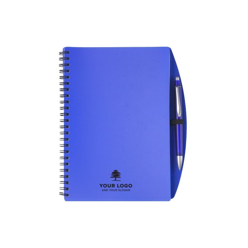 Carnet A5 à spirale personnalisé Solana idéal pour le bureau Matières : métal Couleurs : blanc impression logo haute qualité