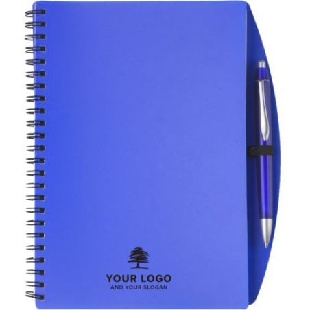 Carnet A5 à spirale personnalisé Solana idéal pour le bureau Matières : métal Couleurs : blanc impression logo haute qualité